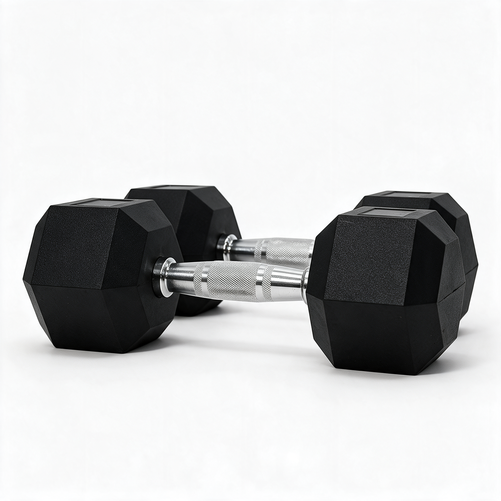Hex Dumbbells Pair with Silver Handle - Image 3